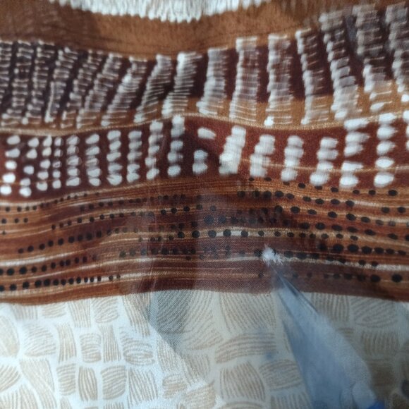 Adrienne Vittadini Brown Silk Oblong Rectangle Scarf - Picture 8 of 8